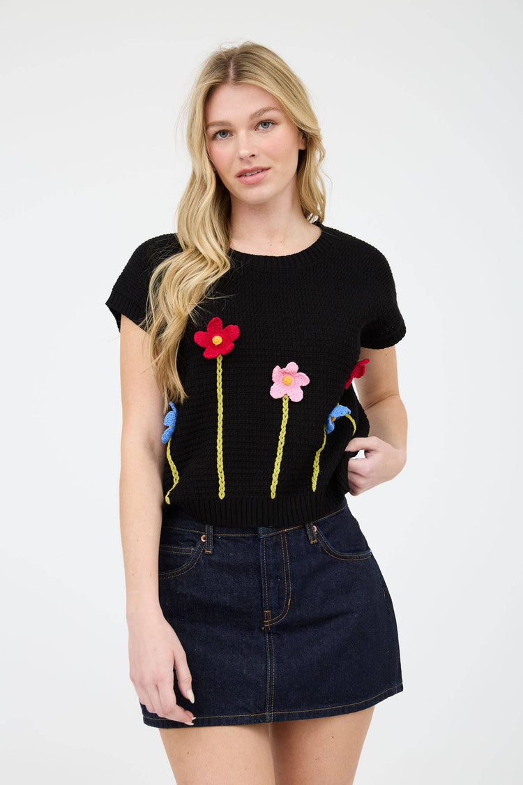 Crochet Floral Sweater