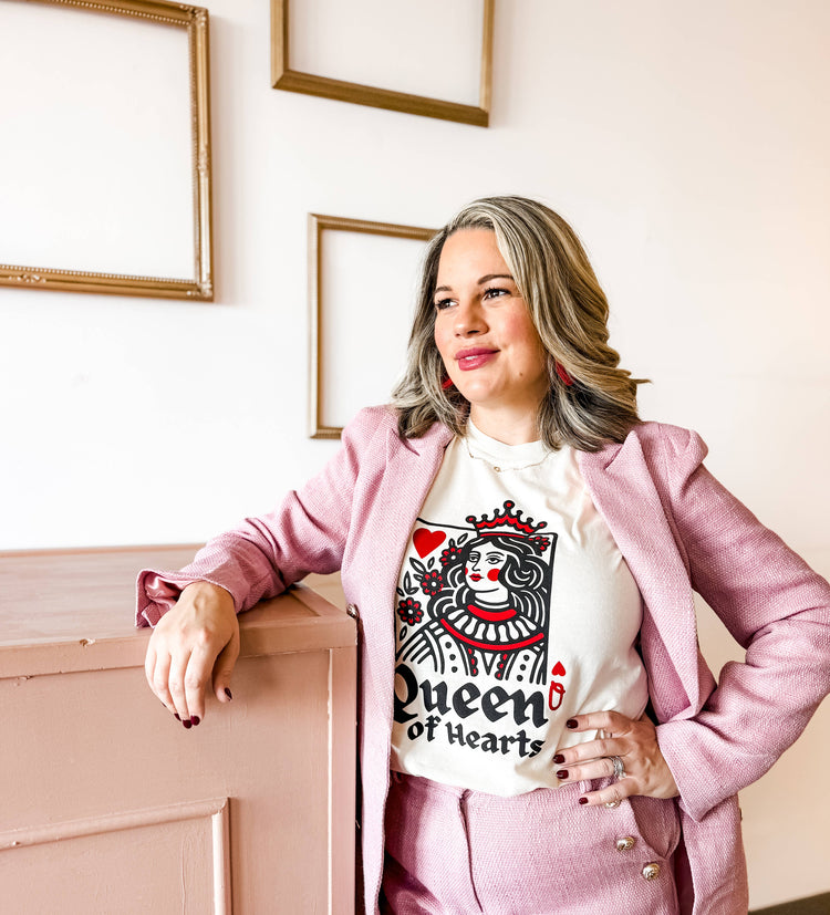 Queen of Hearts Graphic Tee, Valentine Tee, Valentine Shirt