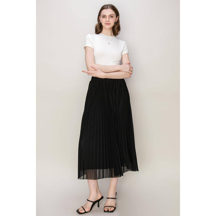 Pleated High Waist Skirt