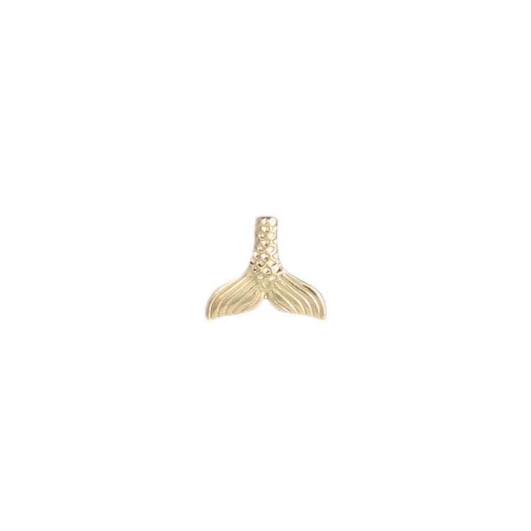 Coastal Charm Gold Mermaid Tail Post Earrings