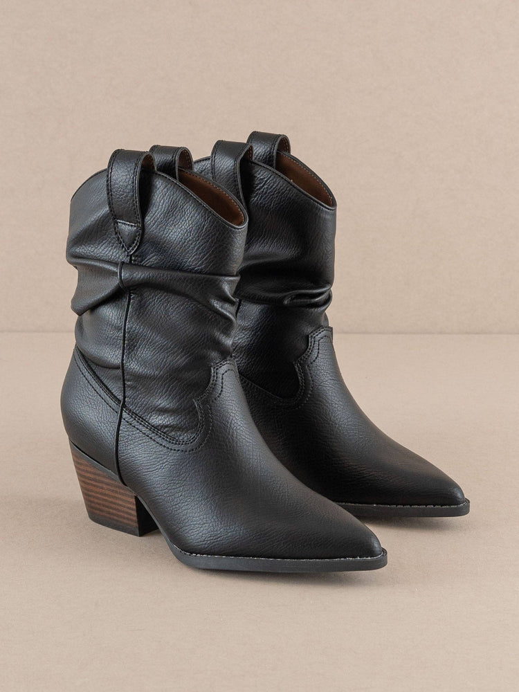 The Kit | Black Slouchy Western Bootie