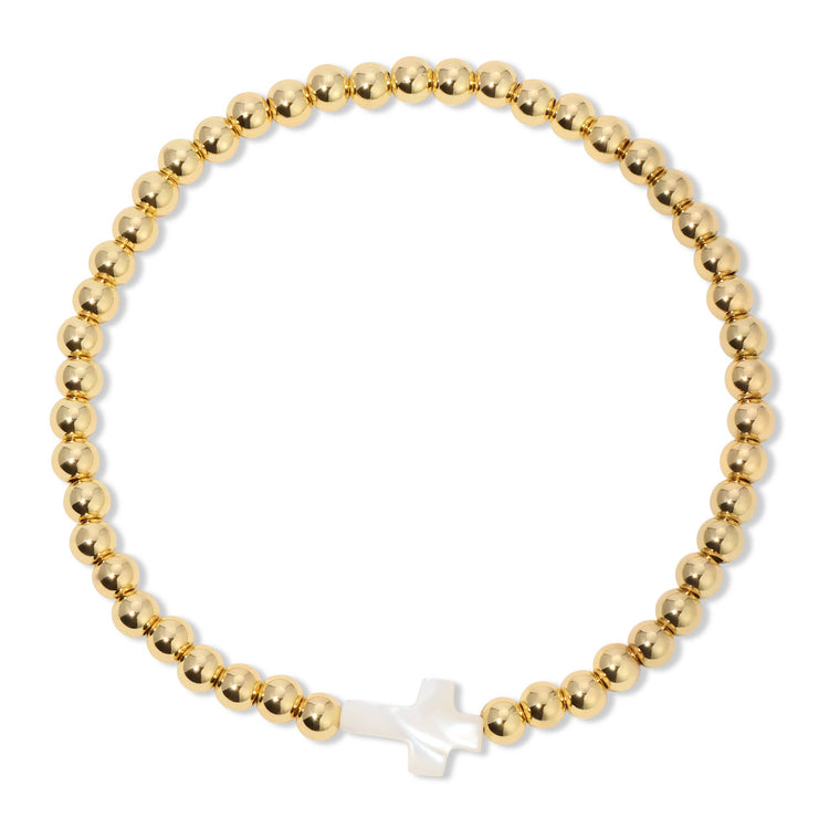 Shell Cross Bead Bracelet