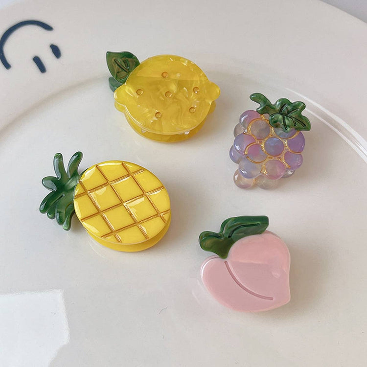 FRUIT CUTE STRAWBERRY ACETATE MINI HAIR CLAW CLIPS