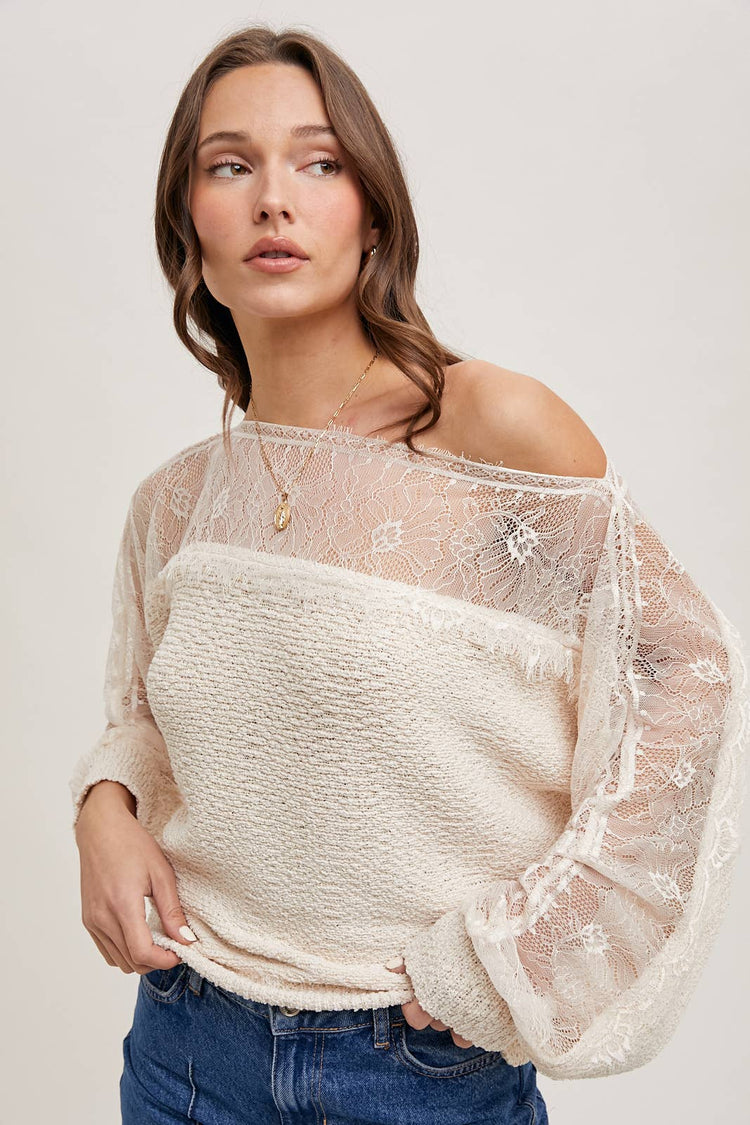 Lace Trimmed Pullover