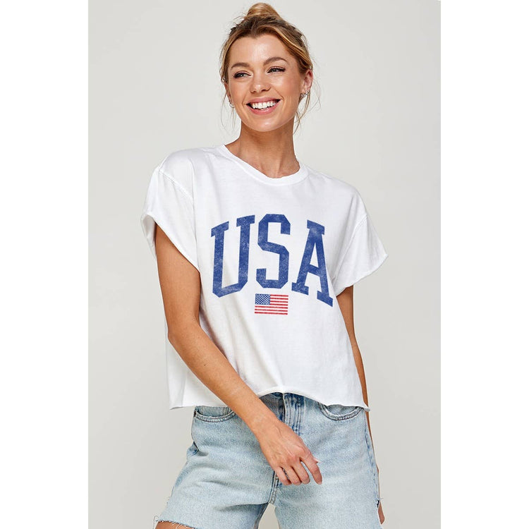 USA VINTAGE VINTAGE GRAPHIC CROP TOP