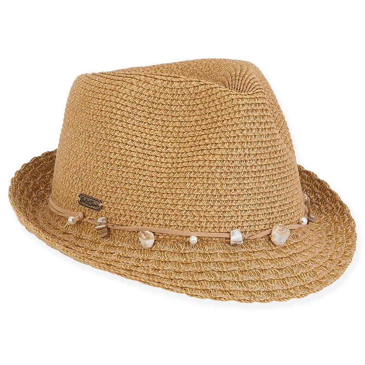 Tan, Paperbraid Fedora, Brim 1.75"