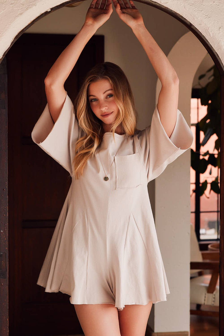 Button Back Short Romper