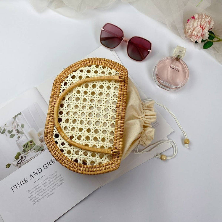 HANDMADE RATTAN BASKET BAG