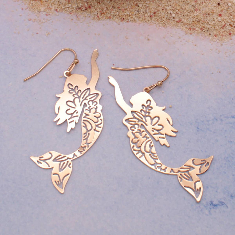 Siren Song Mermaid Flower Earrings