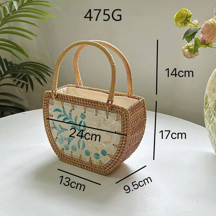 HANDMADE RATTAN BASKET BAG