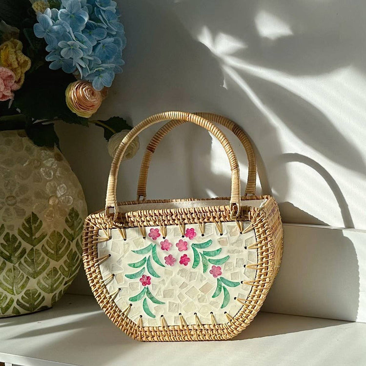 HANDMADE RATTAN BASKET BAG