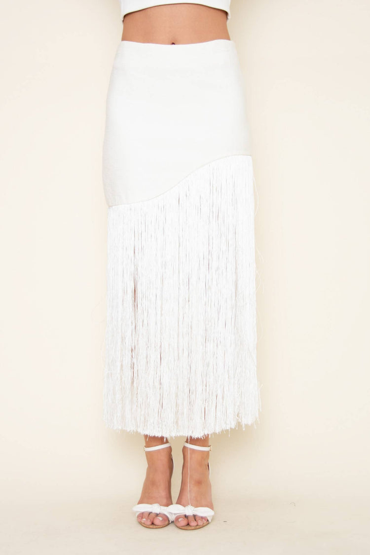Fringe Maxi Skirt