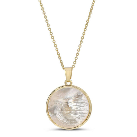 Good Vibes & High Tides, Etched Shell Pendant Necklace