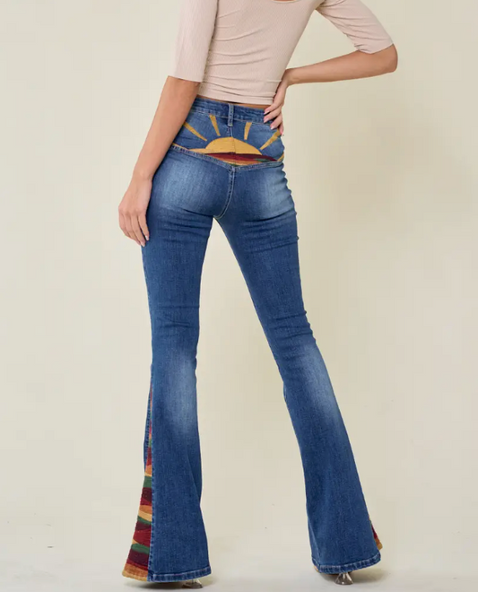 Sunrise Embroidered Flare Jeans