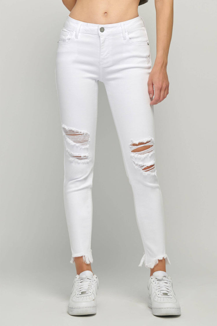 White Distressed Skinny Jean