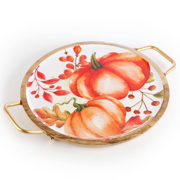 Enamel Round Pumpkin Tray