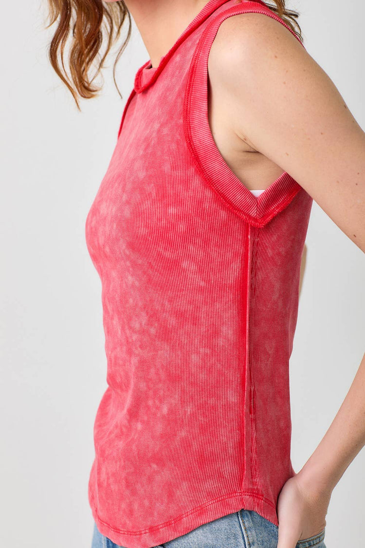 Exposed Seaming Ribbed Tank