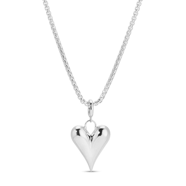 Long Or Doubled Up Elongated Bubble Heart Necklace