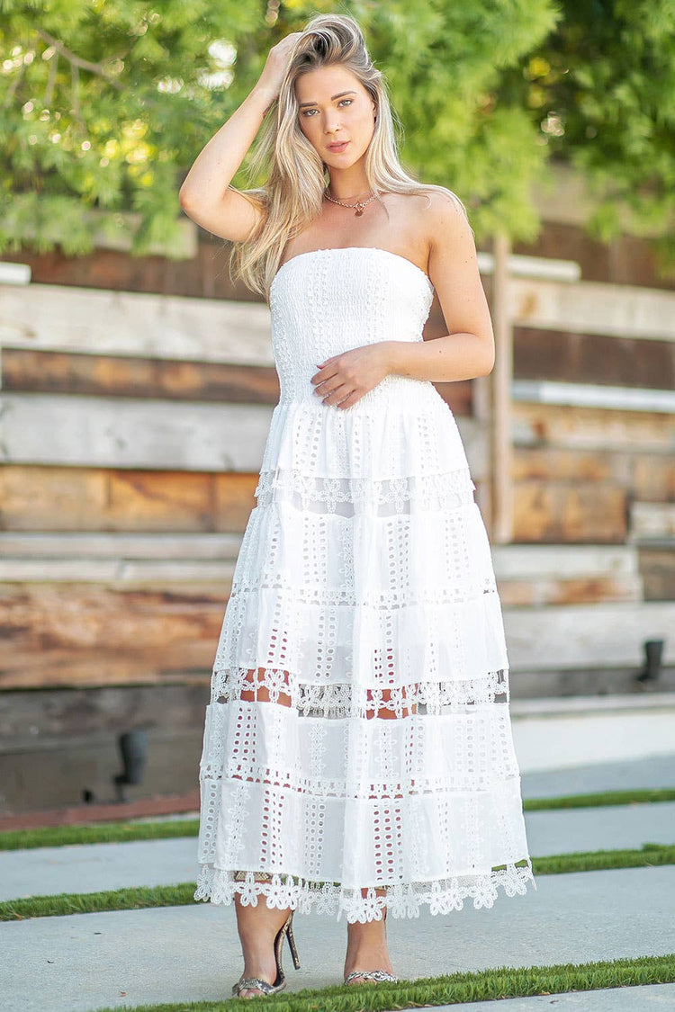 Eyelet Lace Tube Dress