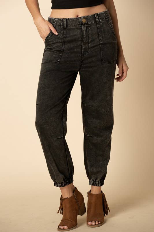 Mid Rise Cropped Jogger Vintage Wast