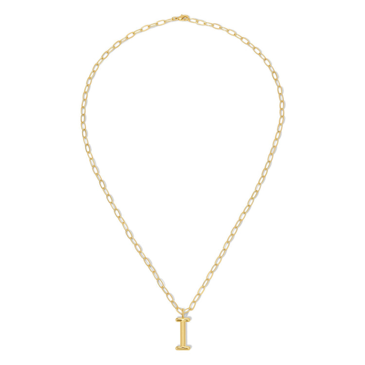 Puffy Letter Initial Necklace
