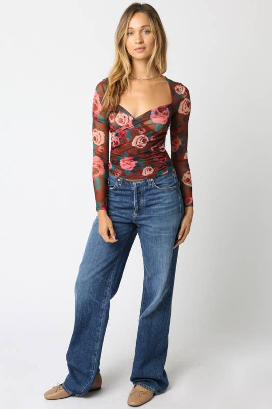 Marissa Floral Mesh Top