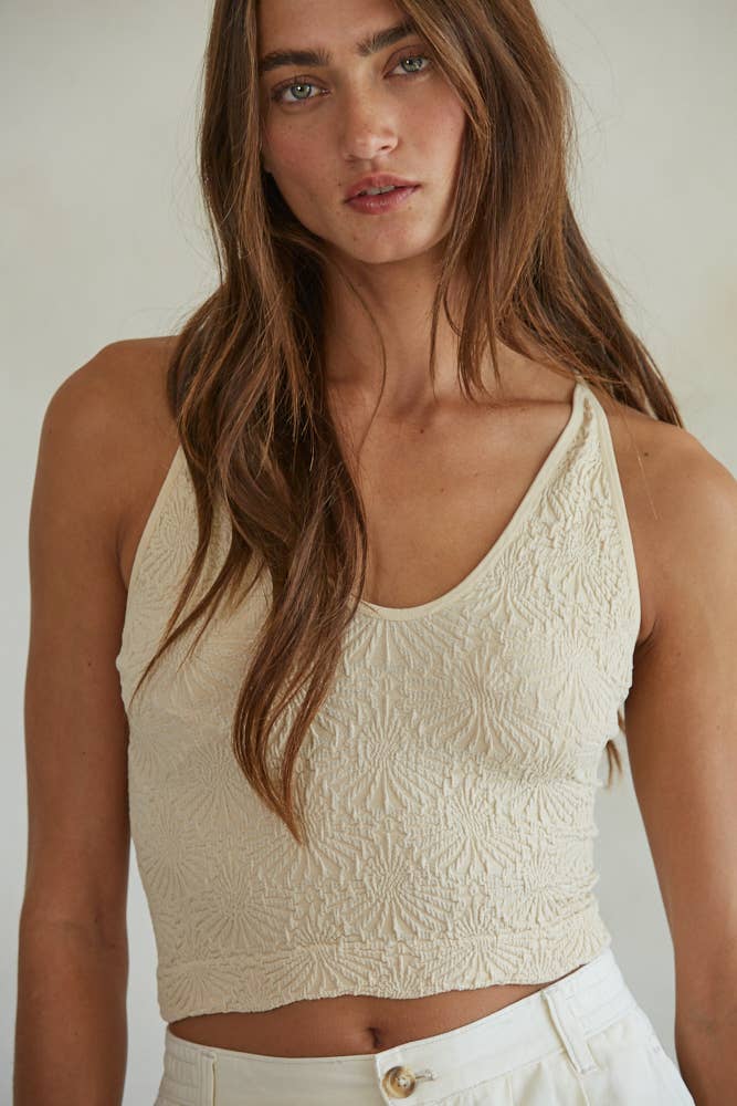 Knit Modal Nylon Spandex Seamless Jacquard Tank