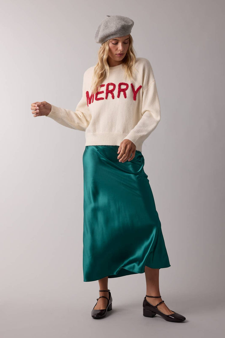 BASIC SATIN MIDI SKIRT