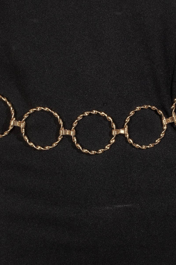 Metallic Braided Hoop Chain Belt