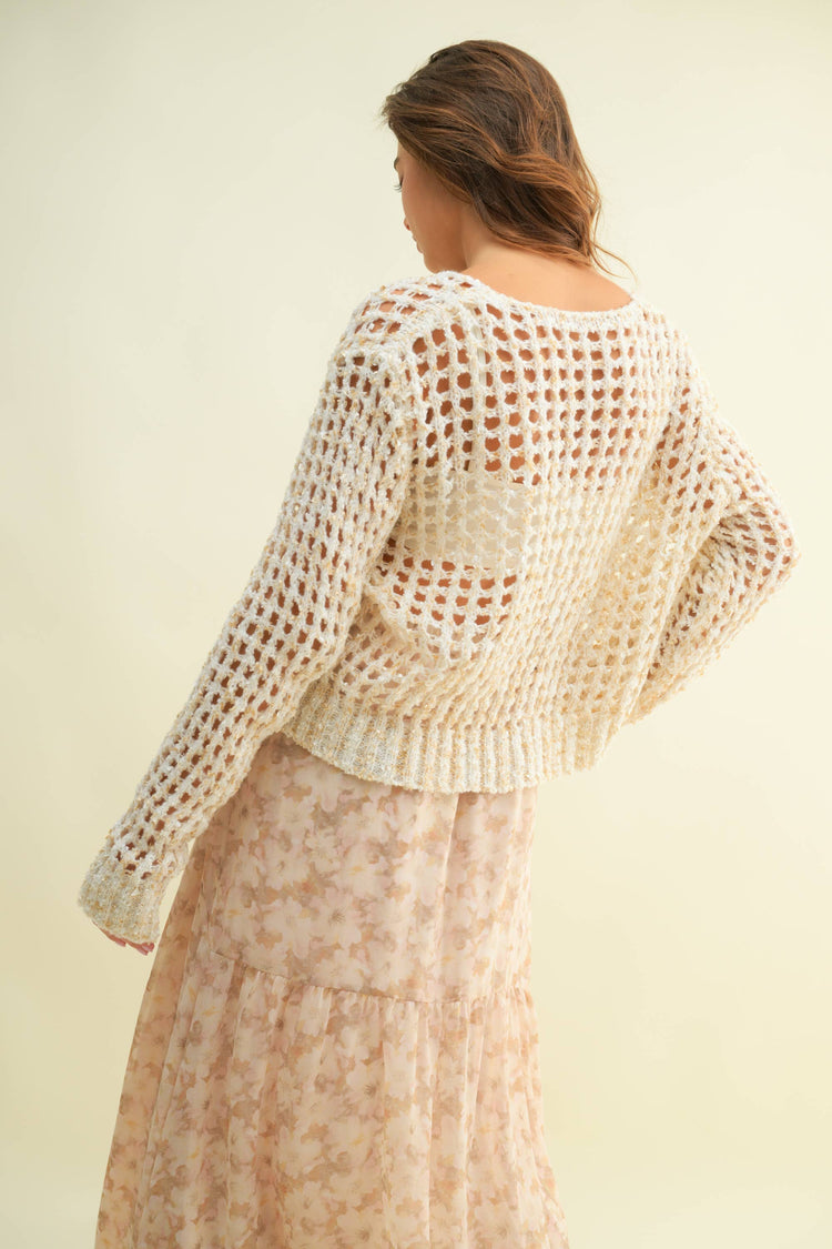 OPEN WEAVED LIGHTWEIGHT SWEATER