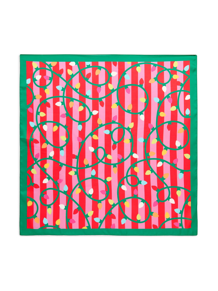 FESTIVE STRING LIGHTS SQUARE SCARF, MULTI