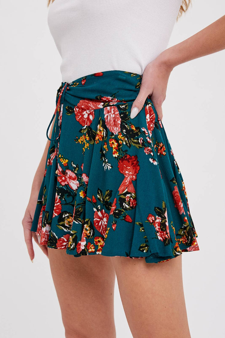 Floral Print Mini Skort