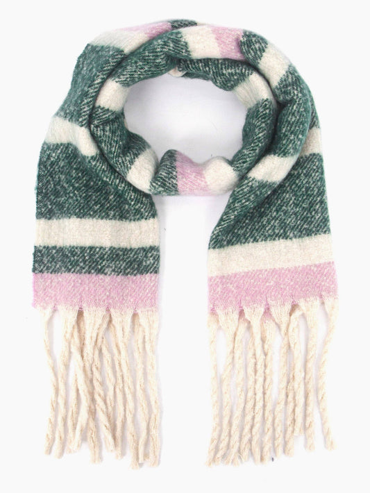 Dallas Heavyweight Scarf - Green, Stripe