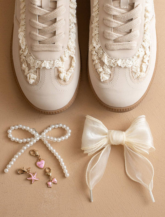The April | Cream Lace-Trimmed Retro Sneaker