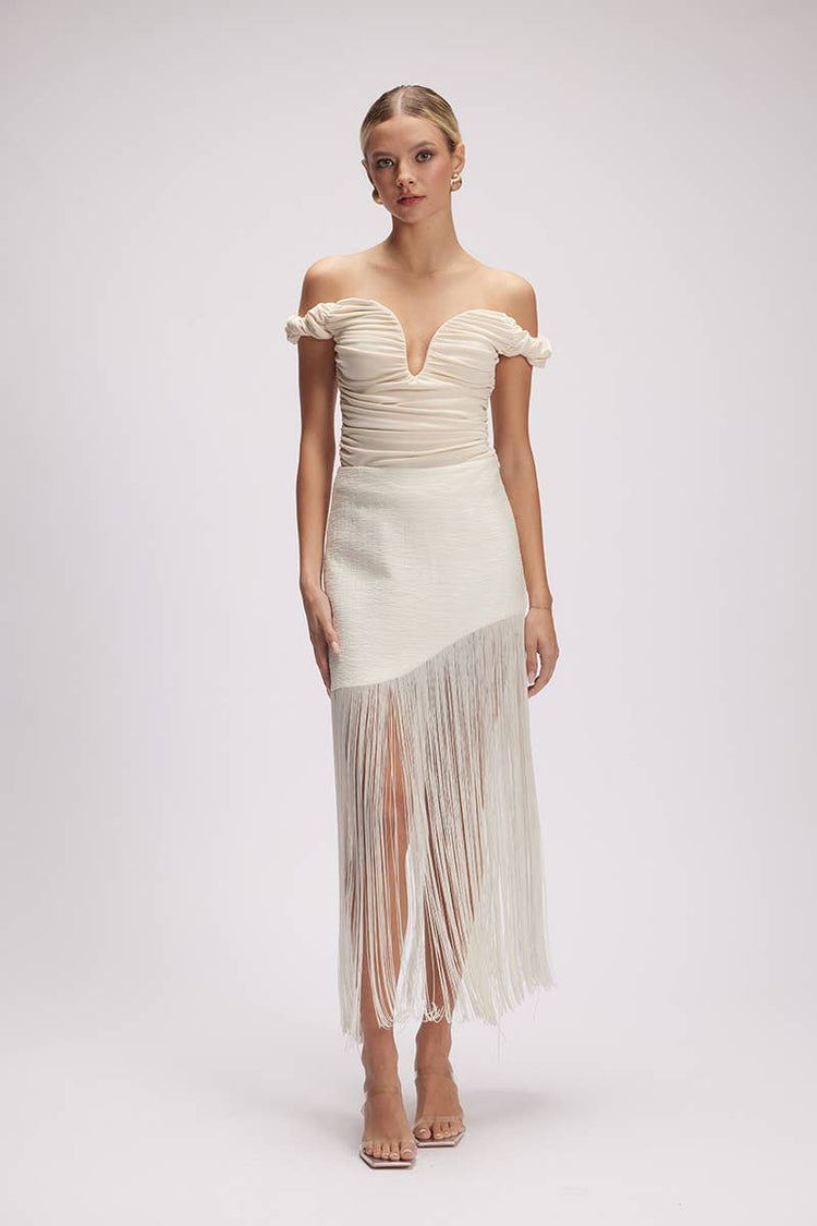 Fringe Maxi Skirt