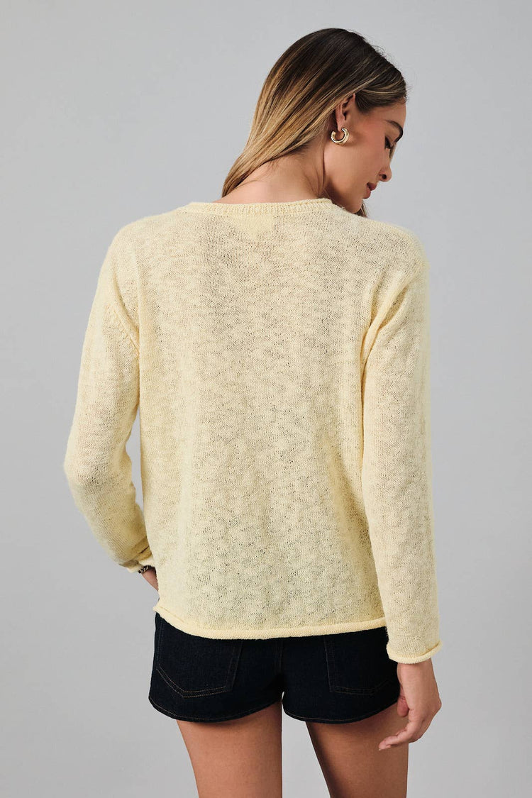 ROUND NECK LONG SLEEVE "OLIVE" GRAPHIC SWEATER