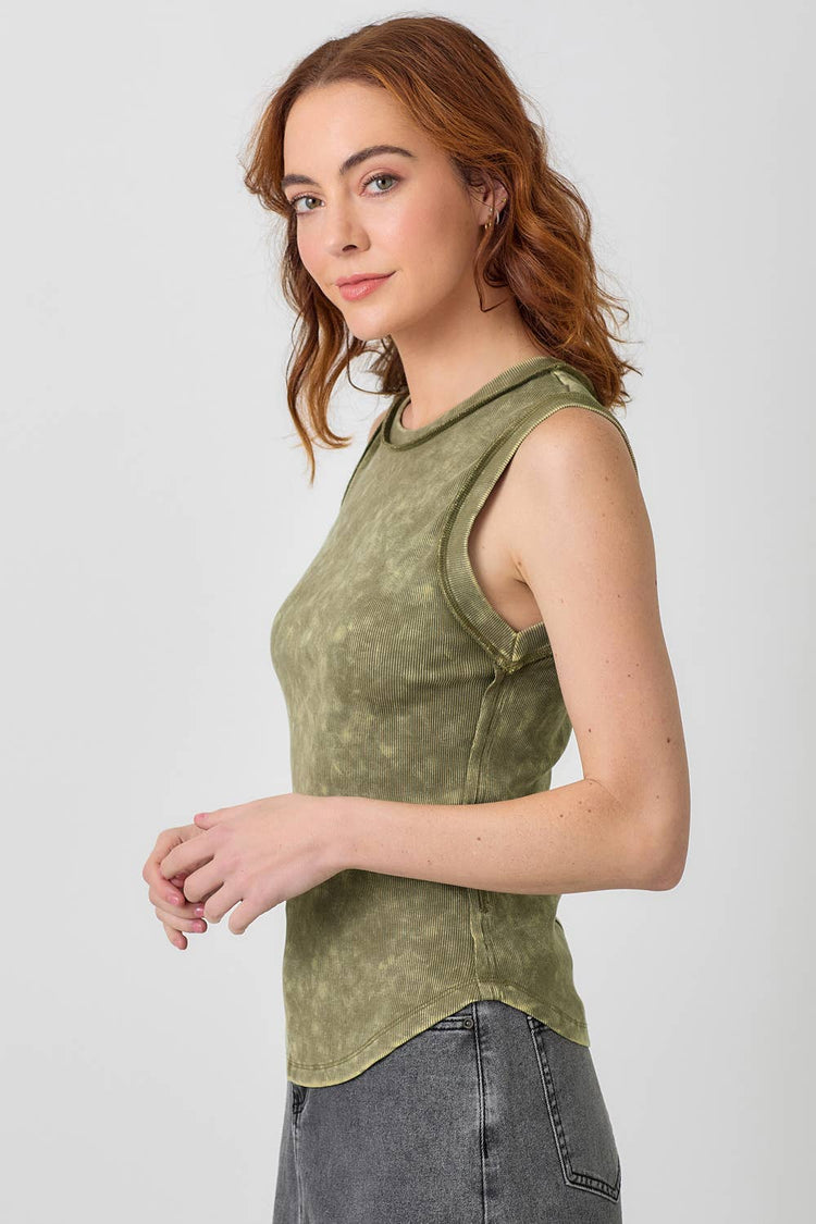 Exposed Seaming Ribbed Tank