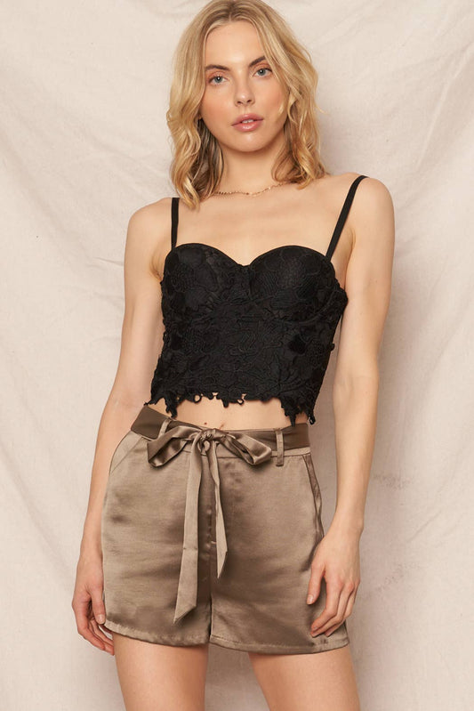 Floral Lace Corset Bustier Top