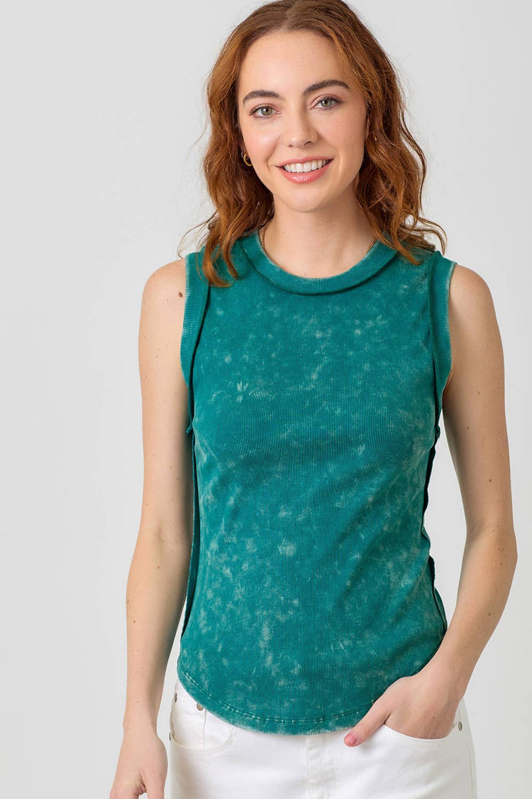 Exposed Seaming Ribbed Tank