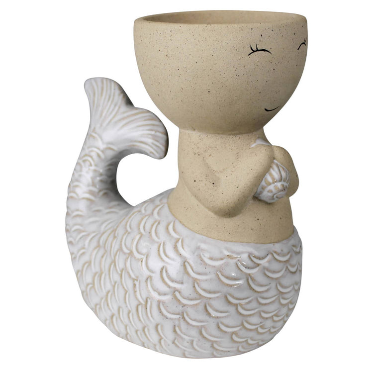 Swimming Mermaid Cachepot, Ceramic