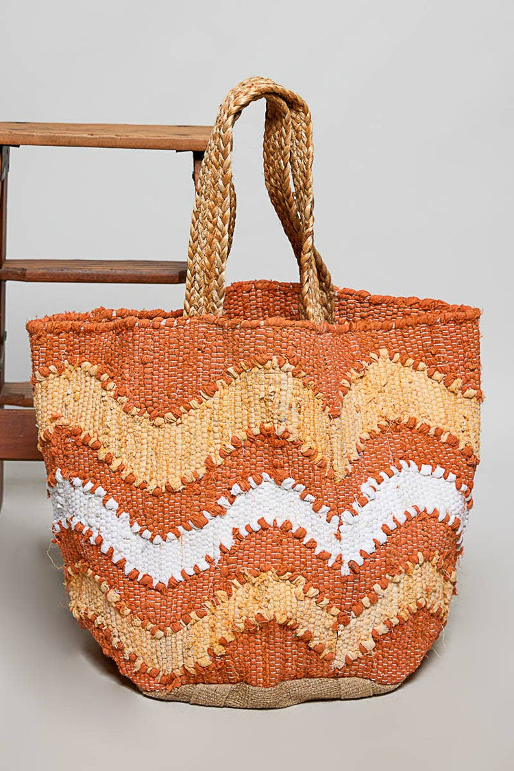 Beach Letter Woven Braided Tote Bag