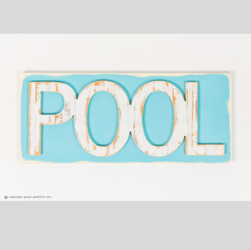 POOL Wooden Wall Sign