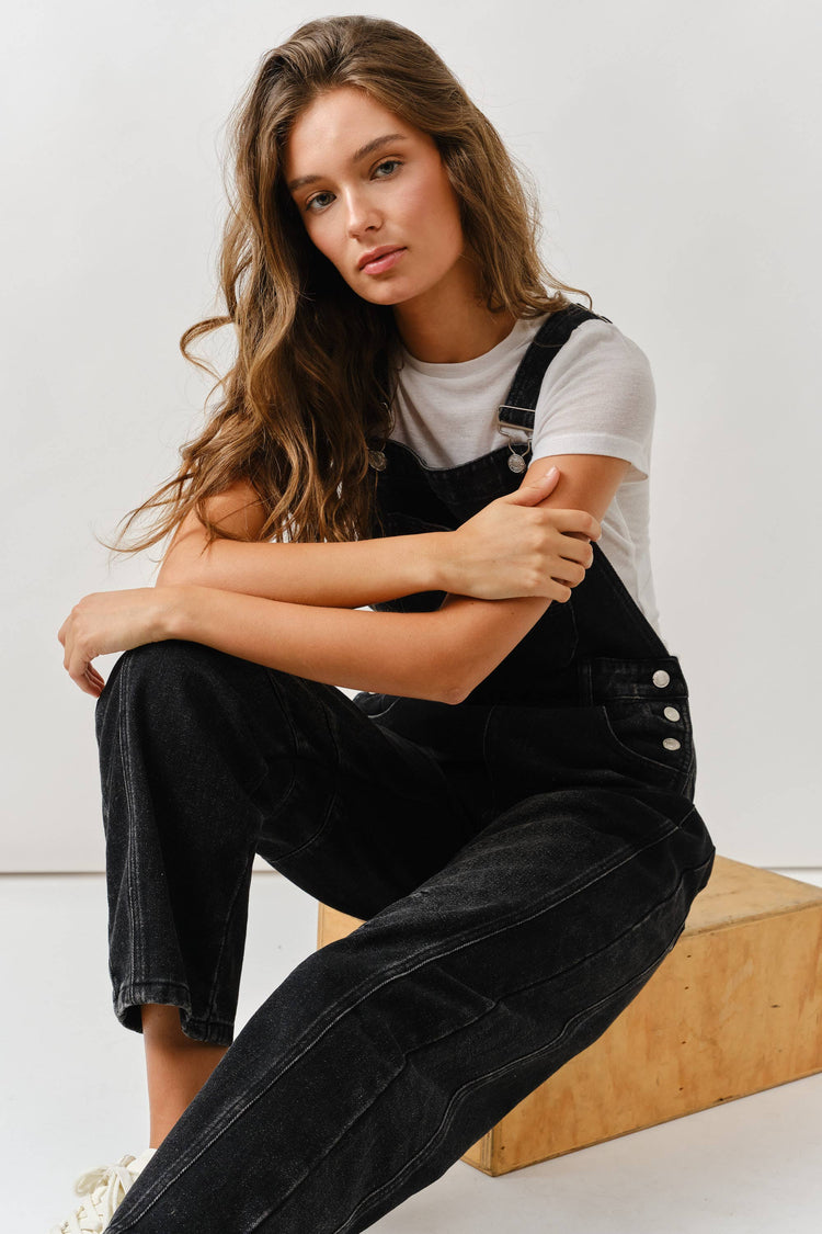 SLOUCHY RELAX FIT DENIM OVERALL