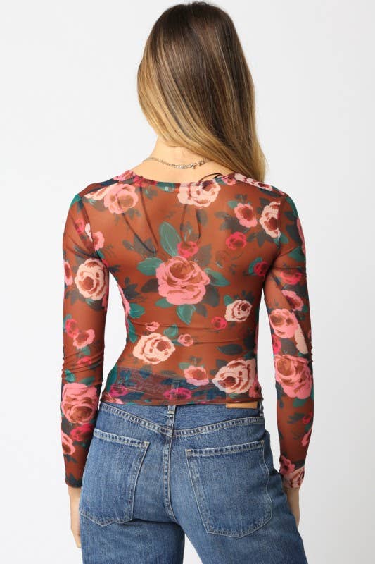 Marissa Floral Mesh Top