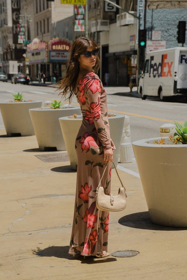 Wild Bloom Asymmetrical Maxi Dress