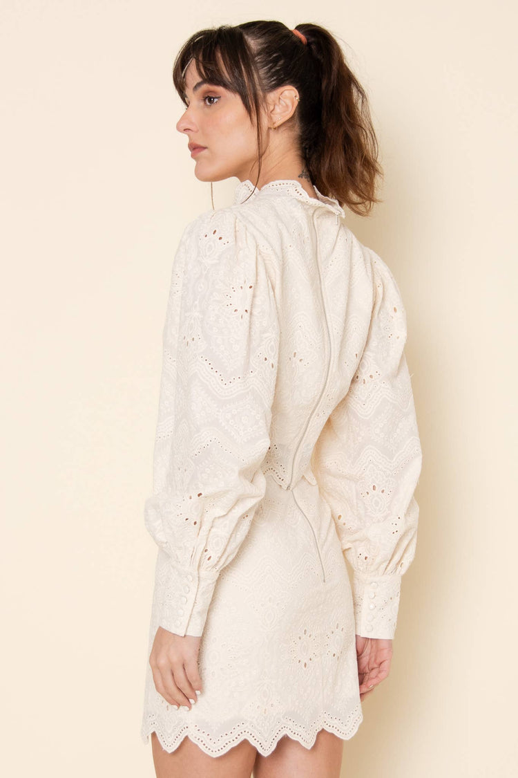 MOCK EMBROIDERED PATTERN BACK ZIP CROP TOP