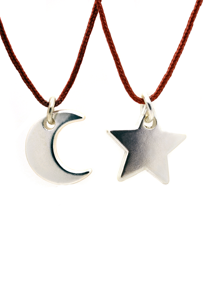 Friendship Necklace - Silver - MOON/STARS