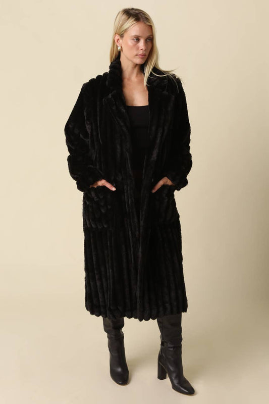 Devin Faux Fur Longline Coat