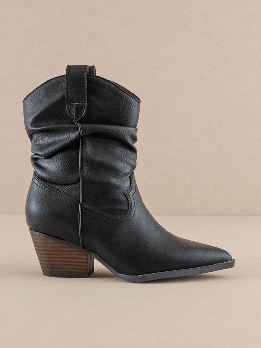 The Kit | Black Slouchy Western Bootie