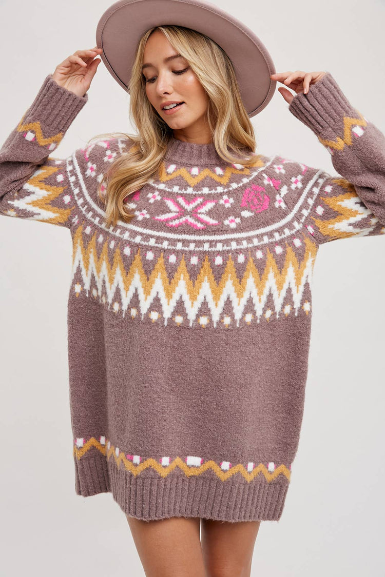 FAIR ISLE SWEATER DRESS